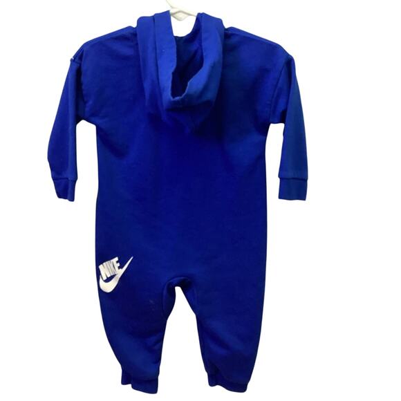 NIKE Toddler 12 Months One Piece Full Zip Cotton Blend Sleeper Hoodie Outfit - Picture 2 of 5